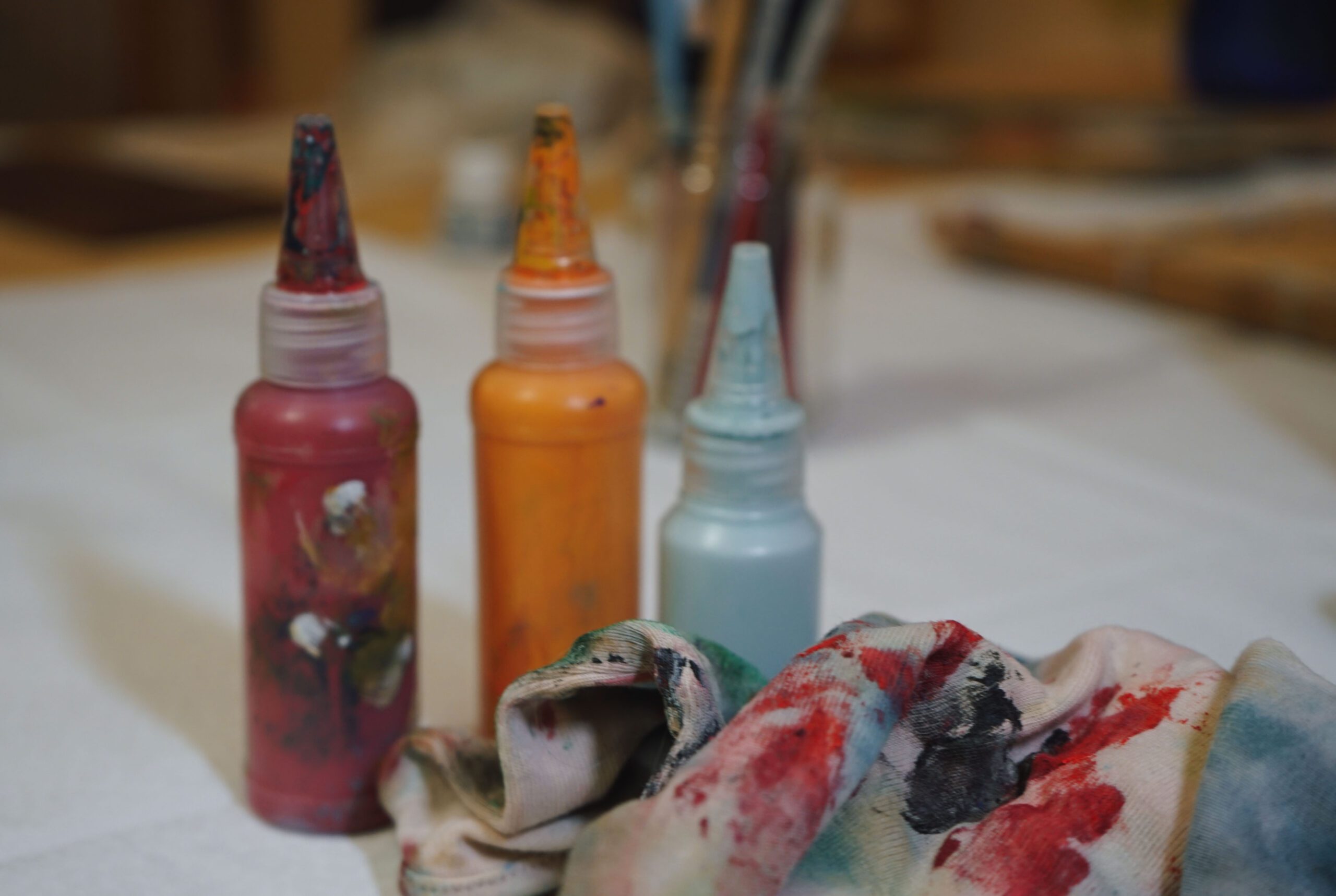 Acrylflaschen Nahaufnahme